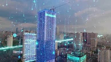 科技连线蓝色城市大气AE模板视频的预览图